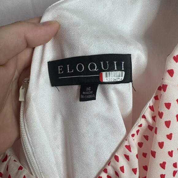 NWOT Eloquii pleated cold shoulder with hearts dress plus size 16 - Picture 9 of 11